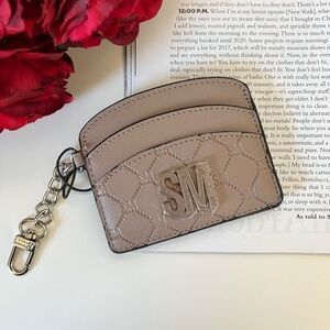 New Steve Madden Elegant Tan Mushroom Card Holder Wallet Case